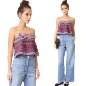 SALONI -  Multi Coloured Plaid Crop Top, size 6